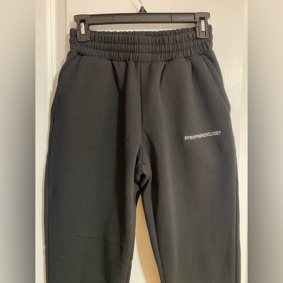 NWT My Boyfriends Closet Cotton Inner Jaw String Warm Black Sweatpants Size XS - Picture 2 of 10